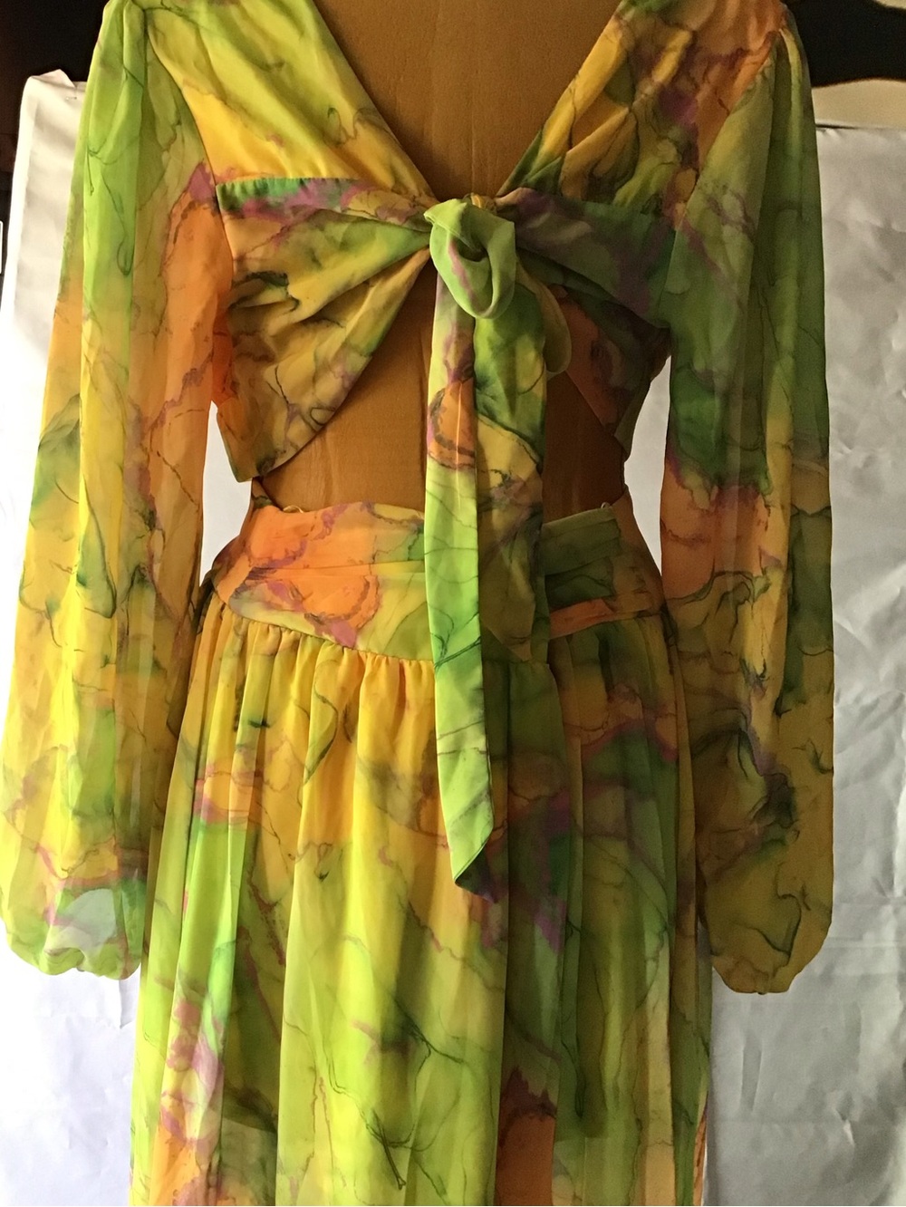 57 Fashion Nova Yellow Combo Willow Maxi Dress - Picture 3 of 9